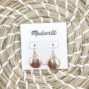 MADEWELL Earrings Gold & Silver Wrapped Fishhook Wire Jewelry Mixed Metal NWT